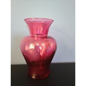 Vintage Pilgrim CRANBERRY  GLASS VASE 6.5"‎ Bulb